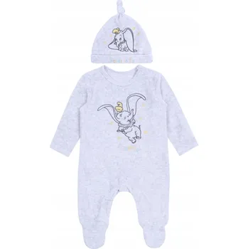 Kojenecký overall Teplý šedý overal + čepička Dumbo 6-9 m 74 cm