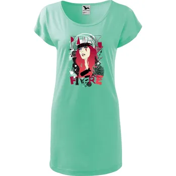 Dámské tričko DOBRÝ TRIKO Dámské tričko/šaty Raining fire Velikost: XL, Barva: Mátová