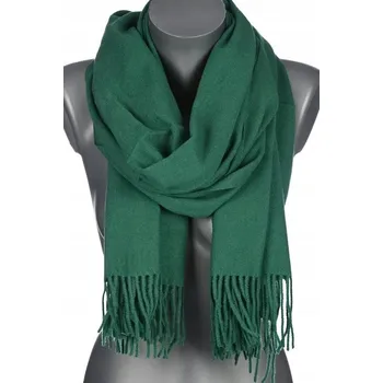 Šála Dámská bavlněná šála s třásněmi FG-32 ZELENÁ