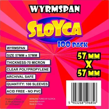 Příslušenství k deskovým hrám OBALY NA KARTY SLOYCA WYRMSPAN 57x57mm 100 ks OBALY