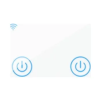 vypínač BLOW Tuya WiFi dotykový skleněný vypínač světla, dvoukanálový, bílý