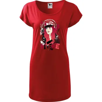 Dámské tričko DOBRÝ TRIKO Dámské tričko/šaty Raining fire Velikost: XS, Barva: Červená