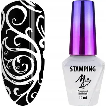 Lak na nehty Lak na razítka Molly Nails 10ml PRO Stamping Bílý White Pro zdobení nehtů