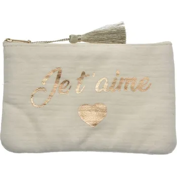 Kosmetická taška Bílá kosmetická taštička Je t’aime – 17x11 cm