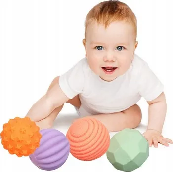 Hračka pro nejmenší SMILY PLAY Senzorické míčky, 4 edukativní míčky