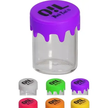 Dóza na potraviny Oil Black Leaf Skleněný kontejner se silikonovým víčkem, 10ml