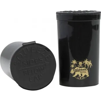 Dóza na potraviny Černá plastová uzavíratelná dóza Pop Top Qnubu California o objemu 80 ml je vyrobena ze zdravotně nezávadného plastu potravinářské kvality. Výhodou je také praktické "pop up" víčko - zmáčkni a vyskočí.