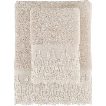 Soft Cotton Maya Osuška s krajkou 85 × 150 cm, sv. béžová