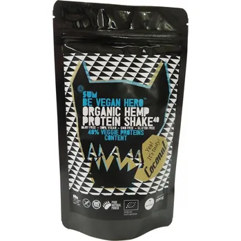 Protein SUM BE VEGAN HERO COCONUT výživný BIO konopný protein s kokosovou moukou. Jemně oslazený nektarem z kokosových květů. Chutný a výživný, rychlá příprava! 40% podíl bílkovin.