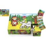 Teddies Dřevěné obrázkové kostky 12 ks