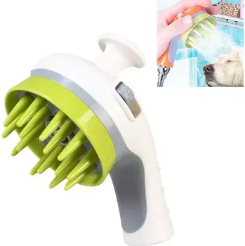 Péče o srst a drápky TopTechnology Hřeben na koupání pro domácí zvířata s protiskluzovou rukojetí (bílý)