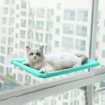 Houpací síť TopTechnology Závěsný odpočinkový houpací síť pro kočky s přísavkami (Zelená)