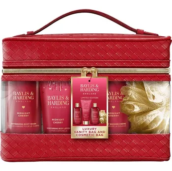 Kosmetická sada Baylis & Harding Sada péče o tělo v toaletní taštičce Midnight Cherry 5 ks