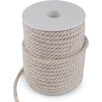Šňůra na prádlo Kroucená šňůra dvoubarevná Ø6 mm macrame Varianta: 1 (C 12) režná, Balení: 25 m