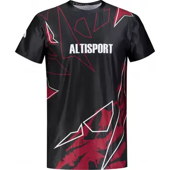 Pánské tričko Pánské volnočasové triko premium ALTISPORT VOJ/ALM123TR06 ČERNO-ČERVENÁ XL