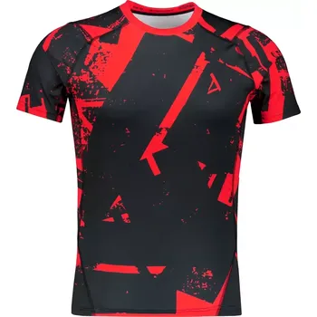 Pánské tričko Pánské funkční kompresní triko s krátkým rukávem premium ALTISPORT VOJ/ALM079TR04 ČERNOČERVENÁ S