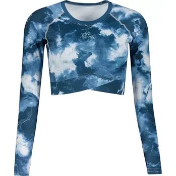 Dámské tričko Dámský funkční crop top s dlouhým rukávem premium ALTISPORT VOJ/ALW066TR04 TMAVĚ MODRÁ XS