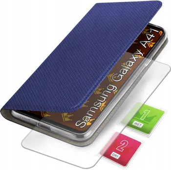Pouzdro na mobilní telefon Flipové pouzdro Kingglass pro Samsung Galaxy A41, modré