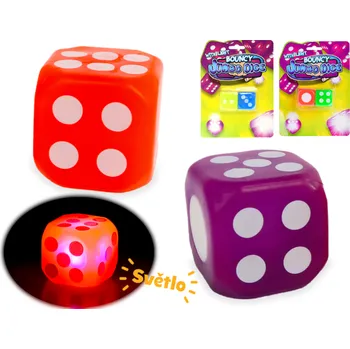 MikroTrading Hrací kostka Jumbo 3,6cm na baterie se světlem 3barvy
