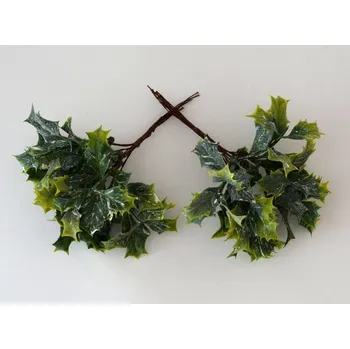 Vánoční dekorace Canea Polsko Cesmína na drátku 6 ks 14 cm