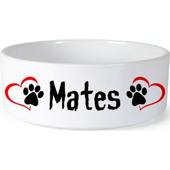 Miska pro psa Miska pro psa se jménem Mates (Keramická miska na krmivo pro psy)