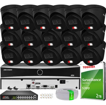 IP kamera SADA 16 KAMER PRO MONITORING 6MPx 3K+ HILOOK BY HIKVISION ČERNÁ PoE 2TB