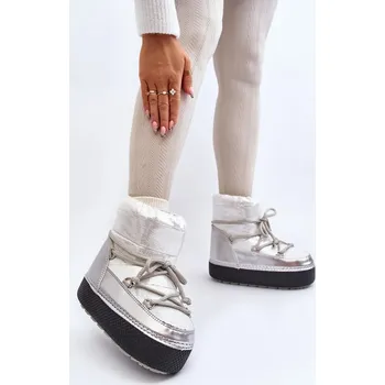 Dívčí obuv Dámské sněhule se stříbrným šněrováním Toolsa 41/42