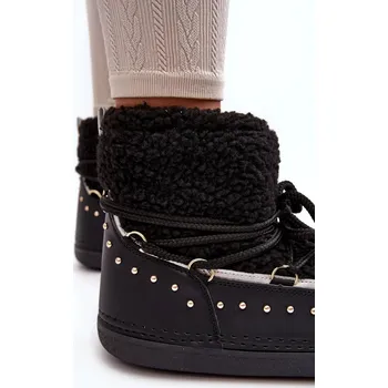 Dívčí sněhule Dámské černé zateplené boty do sněhu Rohes 41/42