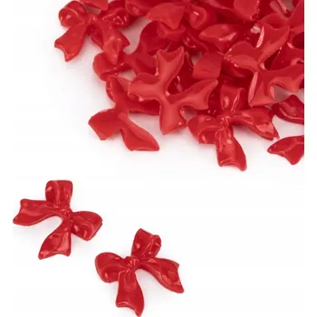 3D mašličky na zdobení nehtů Molly Nails červené 100 ks