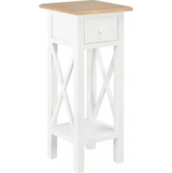 Konferenční stolek Odkládací stolek, bílý, 27x27x65,5 cm, dřevěný