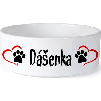 Miska pro psa Miska pro psa se jménem Dášenka (Keramická miska na krmivo pro psy)