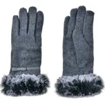 Šedé dámské rukavice s kožešinkou Marije – 9x23 cm