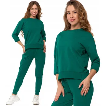 Dámská mikina MIKINA DÁMSKÁ BAVLNĚNÁ SPORTOVNÍ S ROZPARKY NA BOCÍCH MORAJ ZELENÁ L