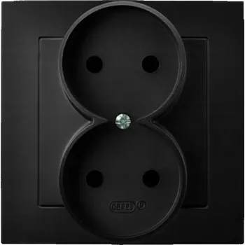 Elektrická zásuvka Ospel AS černá - dvojitá zásuvka GP-2G/33