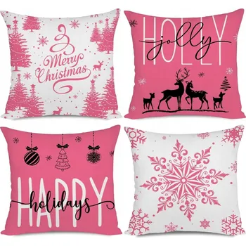 Povlečení POVLEČENÍ NA DEKORAČNÍ POLŠTÁŘE VÁNOČNÍ SVÁTEČNÍ NA POLŠTÁŘKY VZOR VÁNOCE 55x55cm