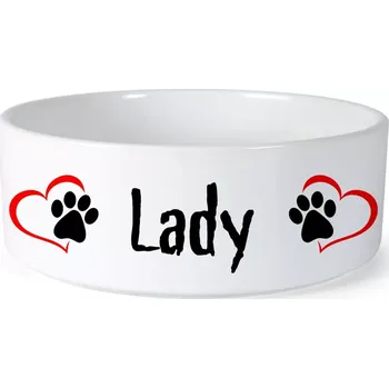 Miska pro psa Miska pro psa se jménem Lady (Keramická miska na krmivo pro psy)