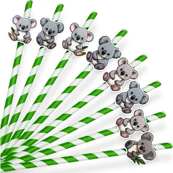 PAPÍROVÁ BRČKA NAROZENINOVÁ DEKORACE - ZVÍŘATA KOALA - 8 ks