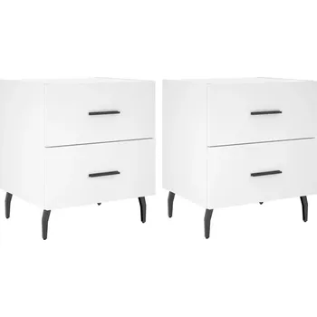 Noční stolek Noční stolek dřevěný, bílý, 40x35x47,5 cm