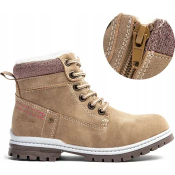 Dámská zimní obuv Dívčí zateplené farmářky kotníkové boty s kožíškem elegantní ZIP Wojtyłko