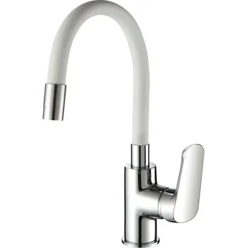 Sagittarius VENUS, umyvadlová stojánková baterie, s bílým flexi ramínkem, bez uzávěru sifonu