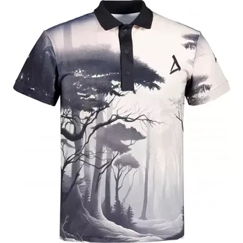 Pánské tričko Pánské funkční triko s límečkem premium ALTISPORT VOJ/ALM103TR05 ČERNÝ-LES 5XL