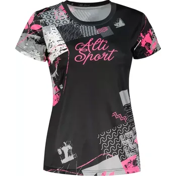 Dámské funkční triko premium ALTISPORT VOJ/ALW009TR01 ČERNÁ/SVĚTLE RŮŽOVÁ XS