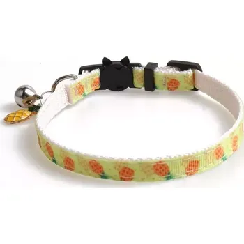 obojek pro kočku TopTechnology Obojek pro kočky PET s ovocnými doplňky a zvonkem, velikost 1x28cm (ananas)