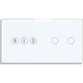 vypínač SKLENĚNÝ PANEL PRO DOTYKOVÉ MODULY ROLETY + SPÍNAČ SVĚTLA 2-PÓLOVÝ BÍLÝ