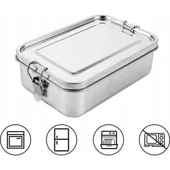 Svačinový box Vodotěsný Lunchbox 1400 ml Svačinový box s klipsy do školy, na hory, na lyže