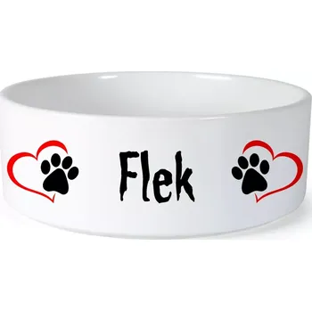 Miska pro psa Miska pro psa se jménem Flek (Keramická miska na krmivo pro psy)