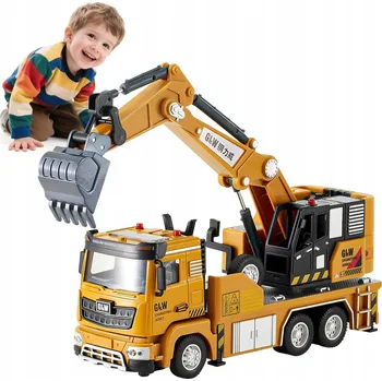autíčko BAGR BULDOZER S RUČNÍM POHONEM A POHYBLIVOU KOVOVOU LŽÍCÍ PRO DĚTI