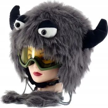 VTIPNÝ POTAH NA LYŽAŘSKOU / SNOWBOARDOVOU PŘILBU - TLAMA ROHY ŠEDÁ