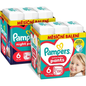 Plena PAMPERS Pants vel. 6 (132 ks) + Night Pants vel. 6 (76 ks)