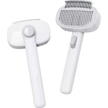 Kosmetika pro psa TopTechnology Pet Detangling Comb - Ultimativní hřebeno pro péči o domácí zvířata (Bílo šedý)